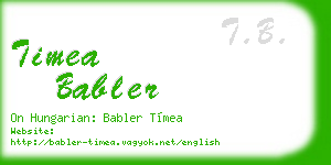 timea babler business card